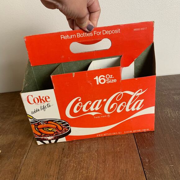 Vintage Coca-Cola 16oz 8 bottle Coke adds to life advertisement case carrier - Picture 6 of 7
